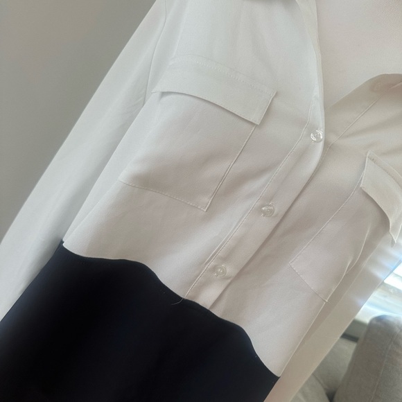 Calvin Klein Black and White Button Down Shirt - Picture 5 of 9